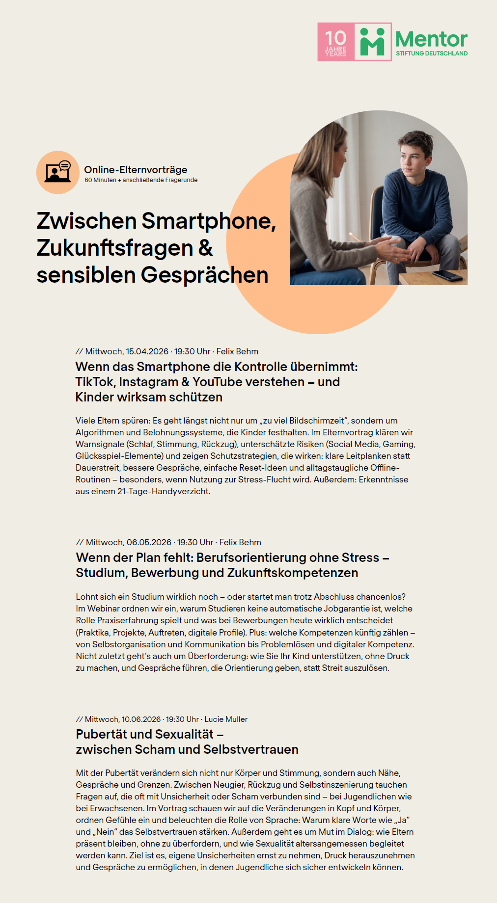 Onlinevorträge Mentor 1